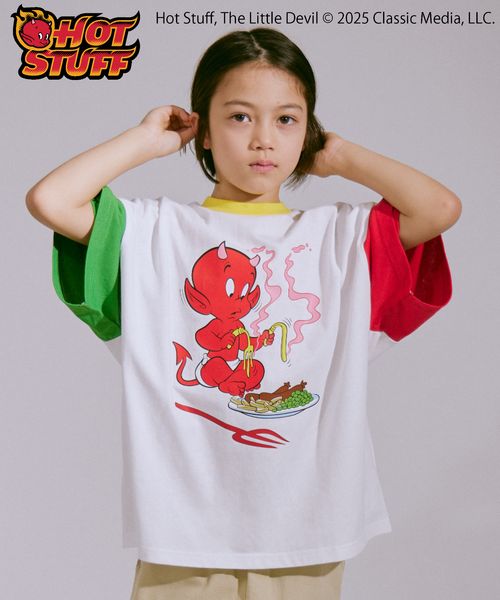 pairmanon 【PAIRMANON STREET】【HOT STUFF】プリント Tシャツ ホワイト ボーイズインナー_PS ペアマノン 452485 and ST アンドエスティ(旧ドットエスティ) pairmanon 【PAIRMANON STREET】【HOT STUFF】プリント Tシャツ ホワイト ボーイズインナー_PS ペアマノン 452485 and ST アンドエスティ(旧ドットエスティ)
