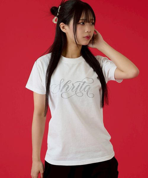 pairmanon 【shrita】SHRITAラメロゴTシャツ ホワイト M Jr_girlsインナー_SR ペアマノン 453090 and ST アンドエスティ(旧ドットエスティ) pairmanon 【shrita】SHRITAラメロゴTシャツ ホワイト M Jr_girlsインナー_SR ペアマノン 453090 and ST アンドエスティ(旧ドットエスティ)