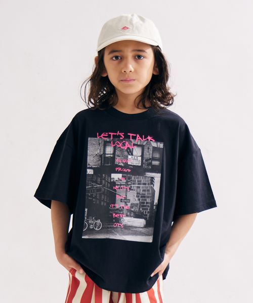 pairmanon 【PAIRMANON STREET】フォトプリント オーバーサイズ Tシャツ/キッズ ブラック ボーイズインナー_PS ペアマノン 494853 and ST アンドエスティ(旧ドットエスティ) pairmanon 【PAIRMANON STREET】フォトプリント オーバーサイズ Tシャツ/キッズ ブラック ボーイズインナー_PS ペアマノン 494853 and ST アンドエスティ(旧ドットエスティ)