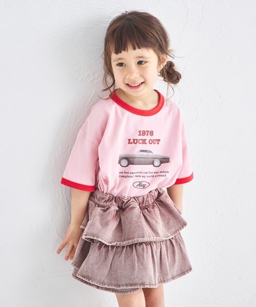 pairmanon レトロプリント リンガー配色Tシャツ ピンク ユニセックスインナー_PM ペアマノン 497767 and ST アンドエスティ(旧ドットエスティ) pairmanon レトロプリント リンガー配色Tシャツ ピンク ユニセックスインナー_PM ペアマノン 497767 and ST アンドエスティ(旧ドットエスティ)