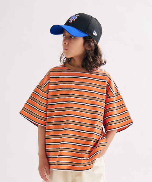 pairmanon 【PAIRMANON STREET】OE天竺 マルチボーダー Tシャツ/キッズ オレンジ ボーイズインナー_PS ペアマノン 570662 and ST アンドエスティ(旧ドットエスティ) pairmanon 【PAIRMANON STREET】OE天竺 マルチボーダー Tシャツ/キッズ オレンジ ボーイズインナー_PS ペアマノン 570662 and ST アンドエスティ(旧ドットエスティ)