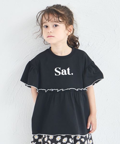 pairmanon 配色ロゴプリント ペプラムデザイン Tシャツ ブラック ガールズインナー_PM ペアマノン 573225 and ST アンドエスティ(旧ドットエスティ) pairmanon 配色ロゴプリント ペプラムデザイン Tシャツ ブラック ガールズインナー_PM ペアマノン 573225 and ST アンドエスティ(旧ドットエスティ)