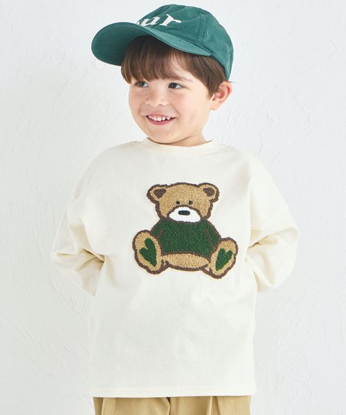 pairmanon 【綿100%】ユニセックス サガラ刺繍 くまモチーフ 長袖Tシャツ ナチュラル ユニセックスインナー_PM ペアマノン 576821 and ST アンドエスティ(旧ドットエスティ) pairmanon 【綿100%】ユニセックス サガラ刺繍 くまモチーフ 長袖Tシャツ ナチュラル ユニセックスインナー_PM ペアマノン 576821 and ST アンドエスティ(旧ドットエスティ)
