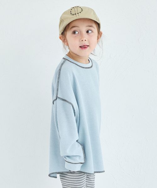 pairmanon 【軽ふわっふる】ユニセックス ルーズシルエット 配色ステッチ ワッフルTシャツ ライトブルー ユニセックスインナー_PM ペアマノン 578496 and ST アンドエスティ(旧ドットエスティ) pairmanon 【軽ふわっふる】ユニセックス ルーズシルエット 配色ステッチ ワッフルTシャツ ライトブルー ユニセックスインナー_PM ペアマノン 578496 and ST アンドエスティ(旧ドットエスティ)