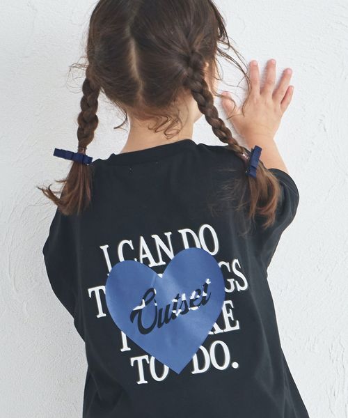 pairmanon バックロゴ ハート プリントTシャツ ブラック ガールズインナー_PM ペアマノン 578509 and ST アンドエスティ(旧ドットエスティ) pairmanon バックロゴ ハート プリントTシャツ ブラック ガールズインナー_PM ペアマノン 578509 and ST アンドエスティ(旧ドットエスティ)