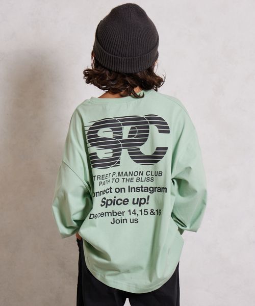 pairmanon バックプリント 長袖 Tシャツ【PAIRMANON STREET】 グリーン ボーイズインナー_PS ペアマノン 579807 and ST アンドエスティ(旧ドットエスティ) pairmanon バックプリント 長袖 Tシャツ【PAIRMANON STREET】 グリーン ボーイズインナー_PS ペアマノン 579807 and ST アンドエスティ(旧ドットエスティ)