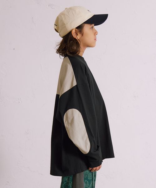 pairmanon エルボーパッチ 長袖 Tシャツ【PAIRMANON STREET】 ブラック ボーイズインナー_PS ペアマノン 579813 and ST アンドエスティ(旧ドットエスティ) pairmanon エルボーパッチ 長袖 Tシャツ【PAIRMANON STREET】 ブラック ボーイズインナー_PS ペアマノン 579813 and ST アンドエスティ(旧ドットエスティ)