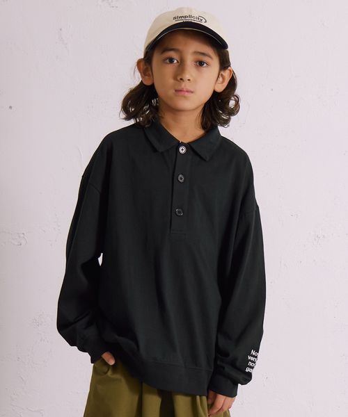 pairmanon スキッパー 長袖 Tシャツ【PAIRMANON STREET】 ブラック ボーイズインナー_PS ペアマノン 579817 and ST アンドエスティ(旧ドットエスティ) pairmanon スキッパー 長袖 Tシャツ【PAIRMANON STREET】 ブラック ボーイズインナー_PS ペアマノン 579817 and ST アンドエスティ(旧ドットエスティ)