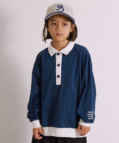 pairmanon スキッパー 長袖 Tシャツ【PAIRMANON STREET】 ネイビー ボーイズインナー_PS ペアマノン 579817 and ST アンドエスティ(旧ドットエスティ) pairmanon スキッパー 長袖 Tシャツ【PAIRMANON STREET】 ネイビー ボーイズインナー_PS ペアマノン 579817 and ST アンドエスティ(旧ドットエスティ)
