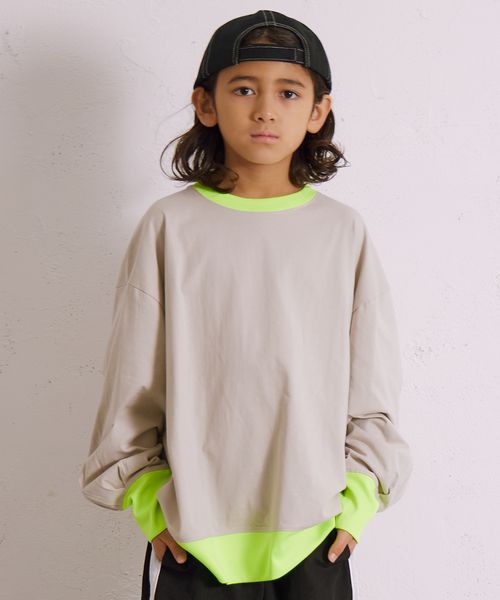 pairmanon リブ ボリューム 長袖 Tシャツ【PAIRMANON STREET】 ライトベージュ ボーイズインナー_PS ペアマノン 579818 and ST アンドエスティ(旧ドットエスティ) pairmanon リブ ボリューム 長袖 Tシャツ【PAIRMANON STREET】 ライトベージュ ボーイズインナー_PS ペアマノン 579818 and ST アンドエスティ(旧ドットエスティ)