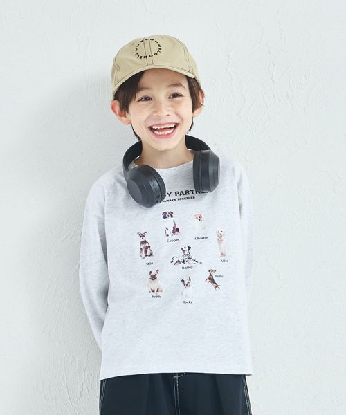 pairmanon 【綿100%】ユニセックス ルーズシルエット アニマルプリント長袖Tシャツ ライトグレー ユニセックスインナー_PM ペアマノン 580007 and ST アンドエスティ(旧ドットエスティ) pairmanon 【綿100%】ユニセックス ルーズシルエット アニマルプリント長袖Tシャツ ライトグレー ユニセックスインナー_PM ペアマノン 580007 and ST アンドエスティ(旧ドットエスティ)