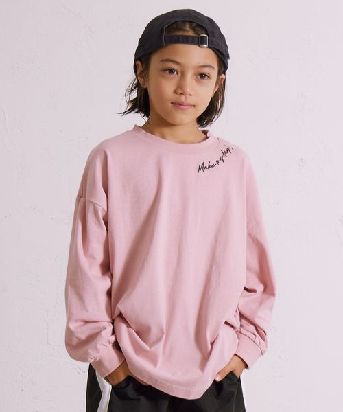 pairmanon 刺繍 長袖 Tシャツ【PAIRMANON STREET】 ピンク ボーイズインナー_PS ペアマノン 581960 and ST アンドエスティ(旧ドットエスティ) pairmanon 刺繍 長袖 Tシャツ【PAIRMANON STREET】 ピンク ボーイズインナー_PS ペアマノン 581960 and ST アンドエスティ(旧ドットエスティ)