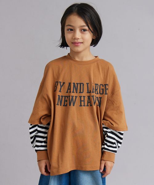 pairmanon レイヤード 長袖 Tシャツ【PAIRMANON STREET】 ライトベージュ ボーイズインナー_PS ペアマノン 581963 and ST アンドエスティ(旧ドットエスティ) pairmanon レイヤード 長袖 Tシャツ【PAIRMANON STREET】 ライトベージュ ボーイズインナー_PS ペアマノン 581963 and ST アンドエスティ(旧ドットエスティ)