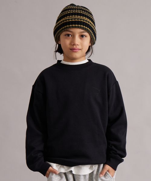 pairmanon 裏起毛 シンプル オーバーサイズ トレーナー【PAIRMANON STREET】 ブラック ボーイズインナー＿ＰＳ ペアマノン 587465 and ST アンドエスティ（旧ドットエスティ）