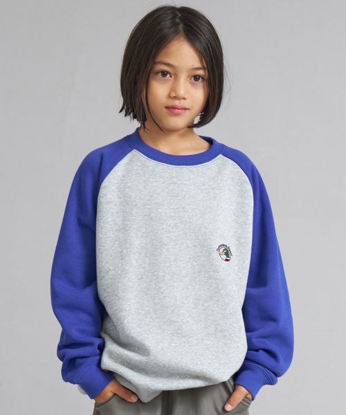 pairmanon 裏起毛 スウェット ラグラン トレーナー【PAIRMANON STREET】 パープル ボーイズインナー＿ＰＳ ペアマノン 587467 and ST アンドエスティ（旧ドットエスティ）