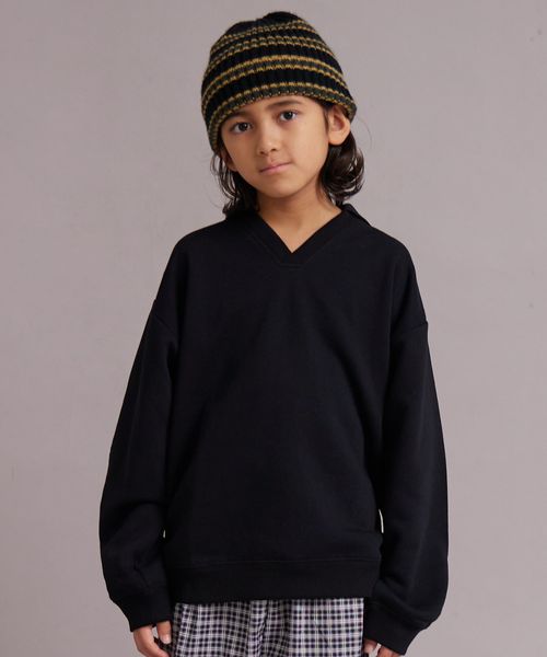 pairmanon 裏起毛 スキッパー トレーナー【PAIRMANON STREET】 ブラック ボーイズインナー＿ＰＳ ペアマノン 587473 and ST アンドエスティ（旧ドットエスティ）