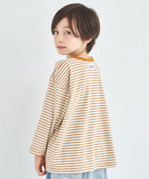 pairmanon 【綿100%】ユニセックス タグ付き カラーボーダー長袖Tシャツ オレンジ ユニセックスインナー_PM ペアマノン 587689 and ST アンドエスティ(旧ドットエスティ) pairmanon 【綿100%】ユニセックス タグ付き カラーボーダー長袖Tシャツ オレンジ ユニセックスインナー_PM ペアマノン 587689 and ST アンドエスティ(旧ドットエスティ)
