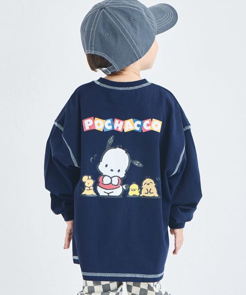 pairmanon 【限定】【ハローキティ】【ポムポムプリン】【ポチャッコ】ユニセックス バックプリント 長袖Tシャツ ネイビー ユニセックスインナー_PM ペアマノン 589045 and ST アンドエスティ(旧ドットエスティ) pairmanon 【限定】【ハローキティ】【ポムポムプリン】【ポチャッコ】ユニセックス バックプリント 長袖Tシャツ ネイビー ユニセックスインナー_PM ペアマノン 589045 and ST アンドエスティ(旧ドットエスティ)