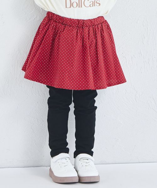 pairmanon 【両側ポケット付き】10分丈 ドット柄 スカート ドッキング スカッツ レッド ガールズボトムス_PM ペアマノン 592319 and ST アンドエスティ(旧ドットエスティ) pairmanon 【両側ポケット付き】10分丈 ドット柄 スカート ドッキング スカッツ レッド ガールズボトムス_PM ペアマノン 592319 and ST アンドエスティ(旧ドットエスティ)