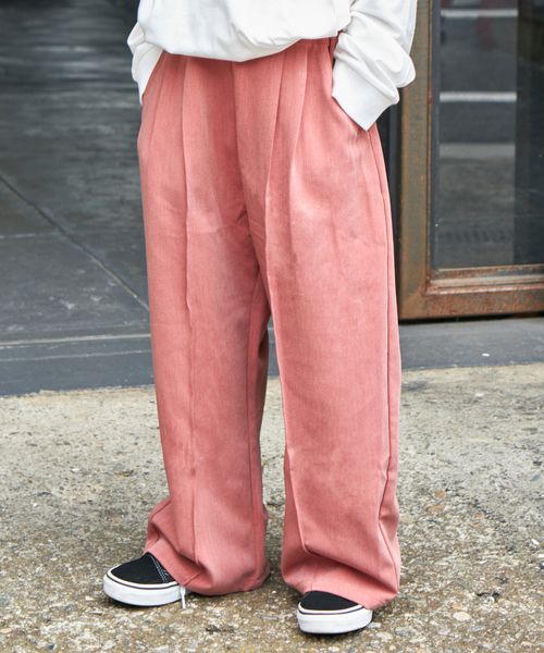 pairmanon 【PAIRMANON STREET】ワイド センターステッチ スラックス パンツ レッド ボーイズボトムス_PS ペアマノン 971522 and ST アンドエスティ(旧ドットエスティ) pairmanon 【PAIRMANON STREET】ワイド センターステッチ スラックス パンツ レッド ボーイズボトムス_PS ペアマノン 971522 and ST アンドエスティ(旧ドットエスティ)