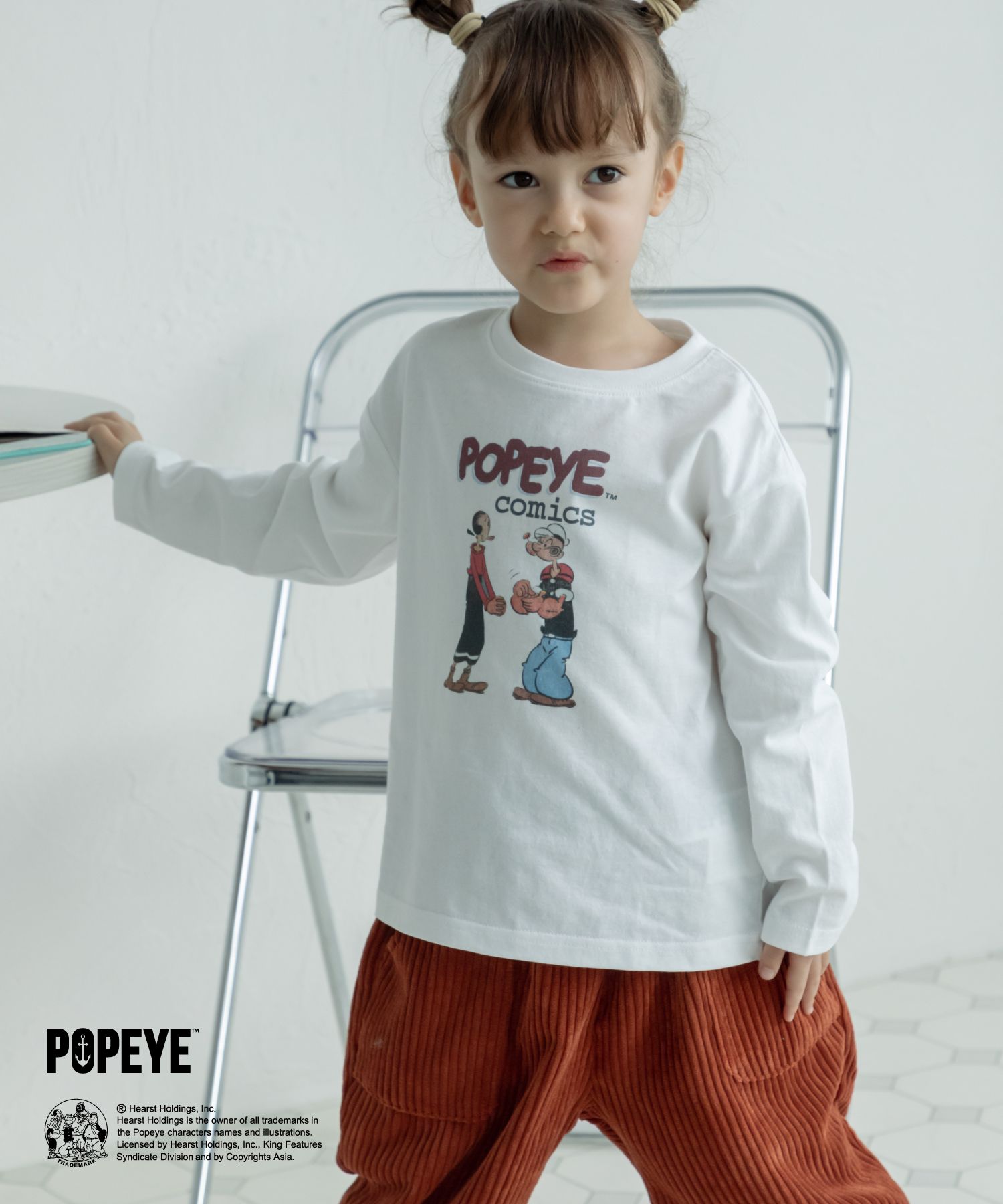 st限定】【POPEYE】【ポパイ】キャラクタープリント 長袖Tシャツ