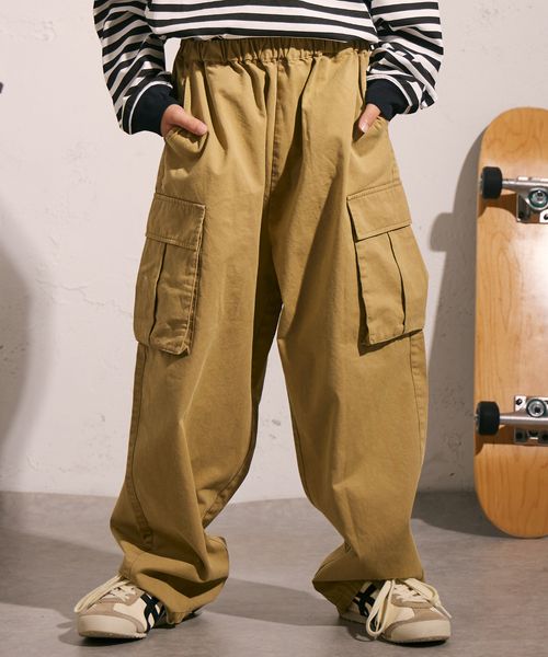 pairmanon 【PAIRMANON STREET】ピグメント加工 バルーン カーゴ パンツ ライトベージュ ボーイズボトムス_PS ペアマノン 979852 and ST アンドエスティ(旧ドットエスティ) pairmanon 【PAIRMANON STREET】ピグメント加工 バルーン カーゴ パンツ ライトベージュ ボーイズボトムス_PS ペアマノン 979852 and ST アンドエスティ(旧ドットエスティ)