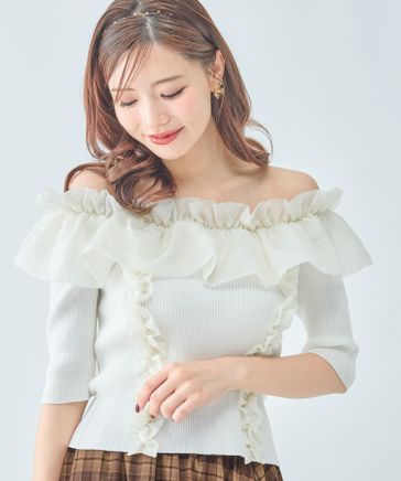 ANNA SUI mini フリルノースリーブトップス ANNA SUI mini フリルノースリーブトップス（アナスイミニの