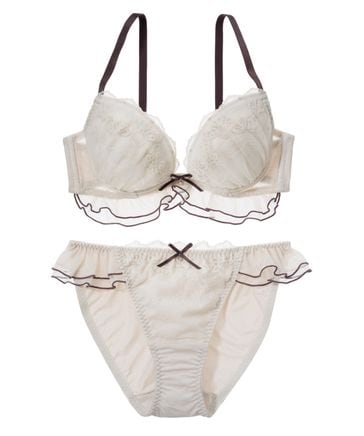 PEACH JOHN リボン付きブラジャーセット 2点 PEACH JOHN ブラジャー ショーツセット 「ZOZO限定！ボリュームアップ