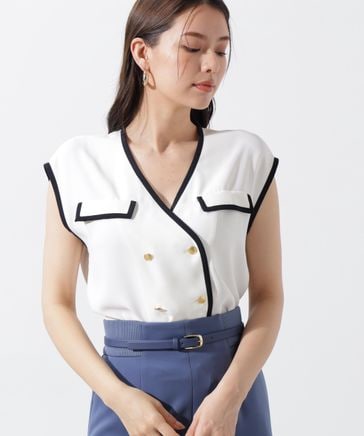 ☆新品☆ evelyn ダブルパイピングブラウス ☆ evelyn on X: 