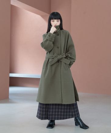 先行予約＞【WOMENS】WOOLLYTEC/2WAYスタンドカラーロングコート 