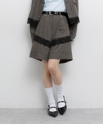 先行予約＞【WOMENS】レース切替ショートパンツ/セットアップ対応