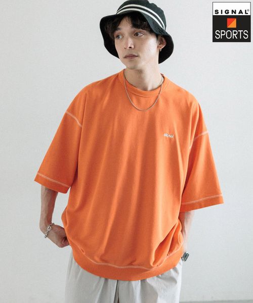 RAGEBLUE 【SIGNAL SPORTS】ワンポイント刺繍/カラーミニ裏毛/オーバーサイズTシャツ オレンジ M メンズインナー レイジブルー 115065 and ST アンドエスティ(旧ドットエスティ) RAGEBLUE 【SIGNAL SPORTS】ワンポイント刺繍/カラーミニ裏毛/オーバーサイズTシャツ オレンジ M メンズインナー レイジブルー 115065 and ST アンドエスティ(旧ドットエスティ)