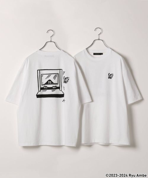 RAGEBLUE 【Ryu Ambe】コラボイラストプリント/ビッグシルエットTシャツ ホワイト S メンズインナー レイジブルー 119663 and ST アンドエスティ(旧ドットエスティ) RAGEBLUE 【Ryu Ambe】コラボイラストプリント/ビッグシルエットTシャツ ホワイト S メンズインナー レイジブルー 119663 and ST アンドエスティ(旧ドットエスティ)