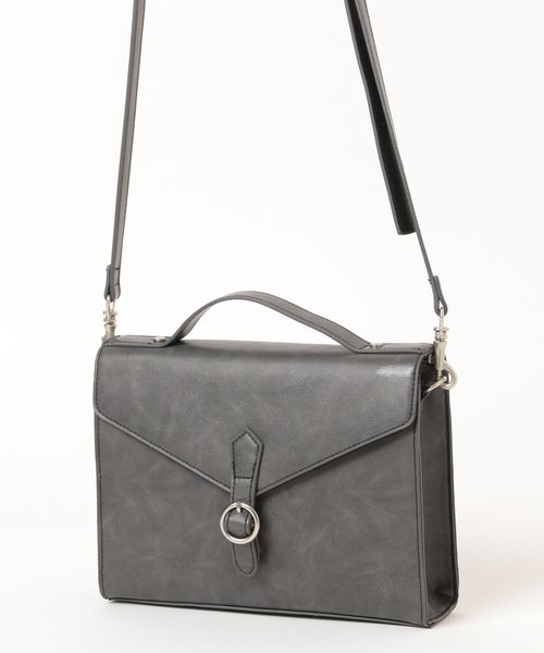 RAGEBLUE シンセティックレザー/2WAYフラップミニショルダーバッグ チャコールグレー FREE メンズグッズ レイジブルー 139284 and ST アンドエスティ(旧ドットエスティ) RAGEBLUE シンセティックレザー/2WAYフラップミニショルダーバッグ チャコールグレー FREE メンズグッズ レイジブルー 139284 and ST アンドエスティ(旧ドットエスティ)