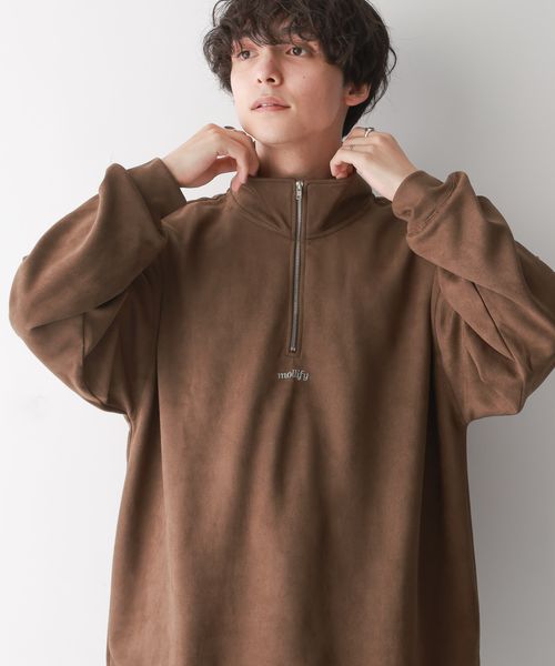 RAGEBLUE 【WEB限定】カットスウェードバックプリントプルオーバー/ワンポイント刺繍ハーフジップ ブラウン FREE メンズインナー レイジブルー 145424 and ST アンドエスティ(旧ドットエスティ) RAGEBLUE 【WEB限定】カットスウェードバックプリントプルオーバー/ワンポイント刺繍ハーフジップ ブラウン FREE メンズインナー レイジブルー 145424 and ST アンドエスティ(旧ドットエスティ)