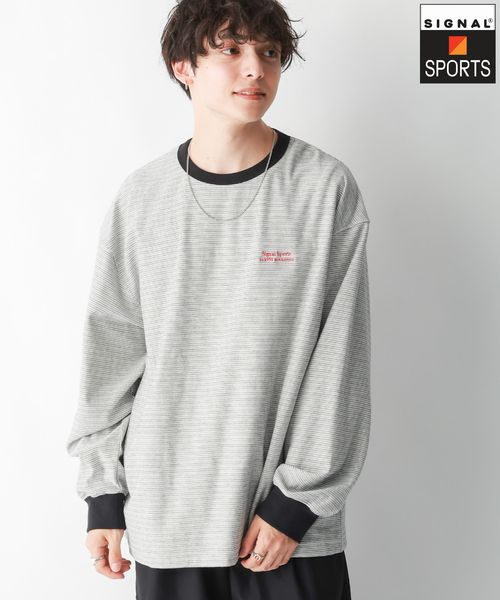 RAGEBLUE 【SIGNAL SPORTS】ワンポイント刺繍/ボーダーTシャツ ホワイト L メンズインナー レイジブルー 146210 and ST アンドエスティ(旧ドットエスティ) RAGEBLUE 【SIGNAL SPORTS】ワンポイント刺繍/ボーダーTシャツ ホワイト L メンズインナー レイジブルー 146210 and ST アンドエスティ(旧ドットエスティ)
