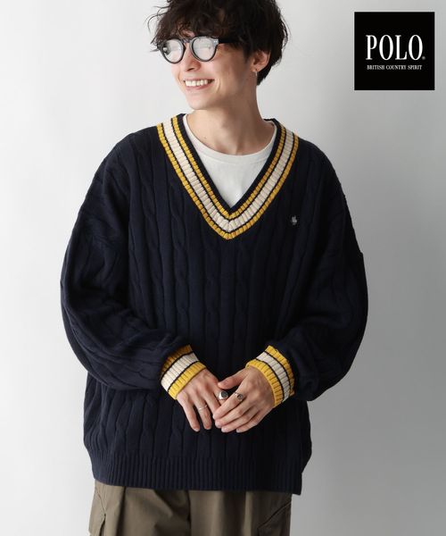 POLO BCS/ポロ・ビーシーエス】ワンポイント刺繍/チルデンVネックニット | [公式]レイジブルー（RAGEBLUE）通販