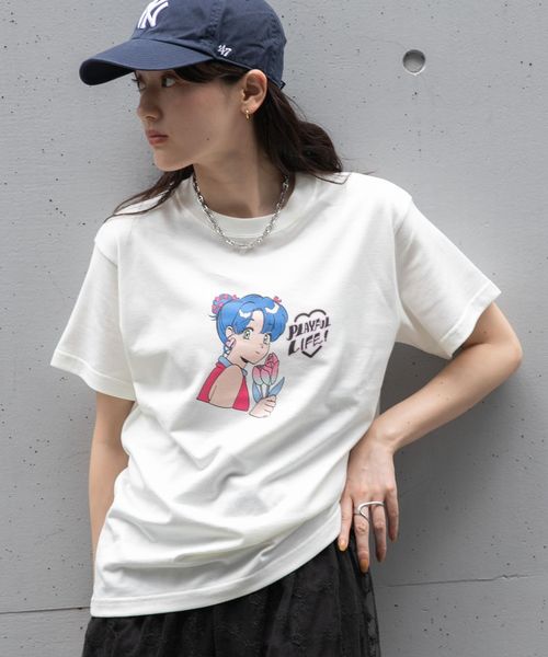 RAGEBLUE 【WOMENS】<火曜び/TUESDAY>コラボプリントTシャツ ホワイト FREE ウィメンズインナー レイジブルー 153196 and ST アンドエスティ(旧ドットエスティ) RAGEBLUE 【WOMENS】<火曜び/TUESDAY>コラボプリントTシャツ ホワイト FREE ウィメンズインナー レイジブルー 153196 and ST アンドエスティ(旧ドットエスティ)