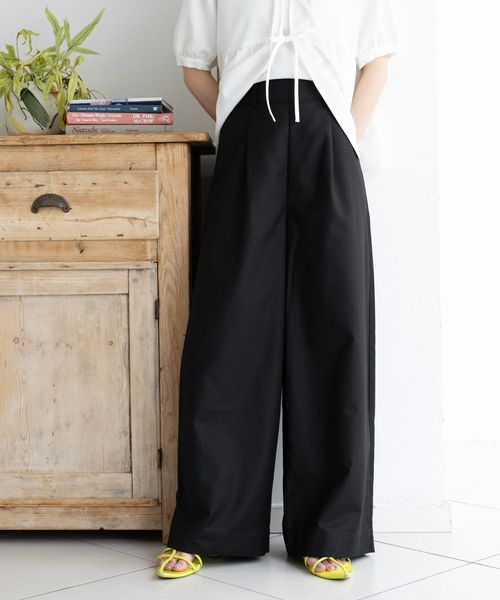 RAGEBLUE 【WOMENS】選べる着丈!太ベルトハイウエスト/タックワイドスラックス ブラック M ウィメンズボトムス レイジブルー 205532 and ST アンドエスティ(旧ドットエスティ) RAGEBLUE 【WOMENS】選べる着丈!太ベルトハイウエスト/タックワイドスラックス ブラック M ウィメンズボトムス レイジブルー 205532 and ST アンドエスティ(旧ドットエスティ)