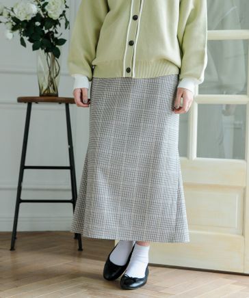 【WOMENS】セットアップ着用可能/TRチェックフレアスカート
