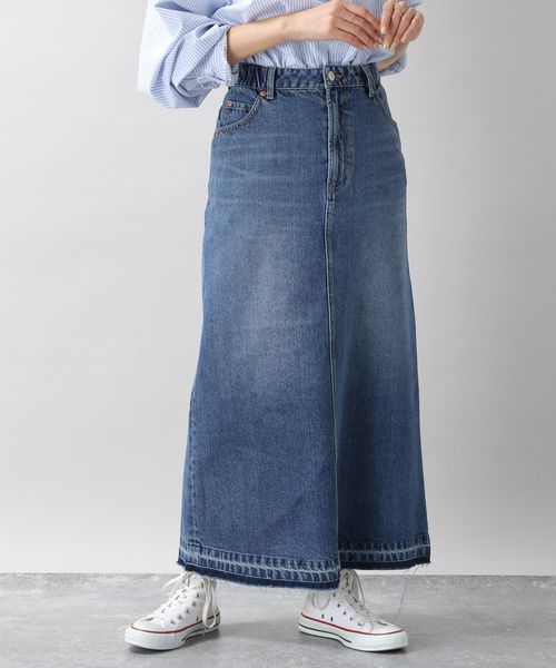 Womens カットオフデニムロングスカート 公式 レイジブルー Rageblue 通販