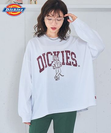 【WOMENS】Dickies/ワイドプリントロンT
