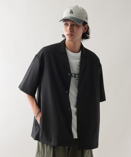 RAGEBLUE <接触冷感>オープンカラーシャツ/シャツジャケット ブラック M メンズインナー レイジブルー 289737 and ST アンドエスティ(旧ドットエスティ) RAGEBLUE <接触冷感>オープンカラーシャツ/シャツジャケット ブラック M メンズインナー レイジブルー 289737 and ST アンドエスティ(旧ドットエスティ)