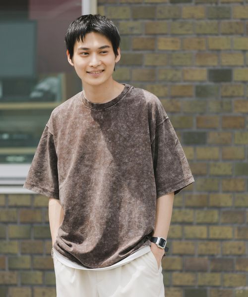 RAGEBLUE ヴィンテージライク/ケミカル加工オーバーサイズTシャツ ブラウン M メンズインナー レイジブルー 289791 and ST アンドエスティ(旧ドットエスティ) RAGEBLUE ヴィンテージライク/ケミカル加工オーバーサイズTシャツ ブラウン M メンズインナー レイジブルー 289791 and ST アンドエスティ(旧ドットエスティ)