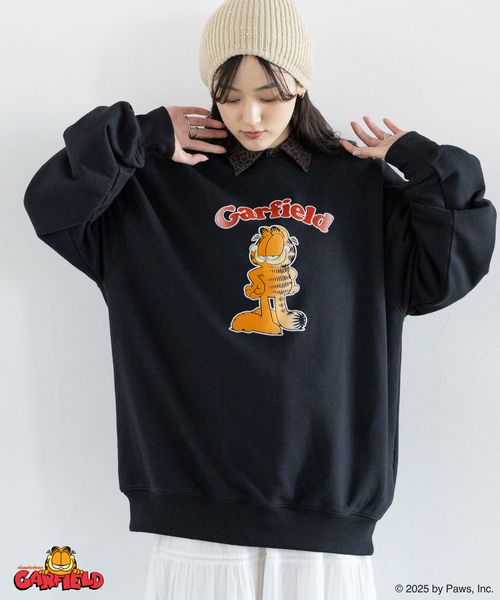RAGEBLUE 【WOMENS】<Garfield/ガーフィールド>別注ヴィンテージライクプリントスウェット ブラック FREE ウィメンズインナー レイジブルー 290391 and ST アンドエスティ(旧ドットエスティ) RAGEBLUE 【WOMENS】<Garfield/ガーフィールド>別注ヴィンテージライクプリントスウェット ブラック FREE ウィメンズインナー レイジブルー 290391 and ST アンドエスティ(旧ドットエスティ)