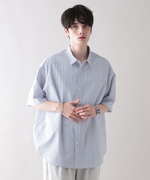 RAGEBLUE TRブロード/ストライプシャツ ライトブルー M メンズインナー レイジブルー 292680 and ST アンドエスティ(旧ドットエスティ) RAGEBLUE TRブロード/ストライプシャツ ライトブルー M メンズインナー レイジブルー 292680 and ST アンドエスティ(旧ドットエスティ)