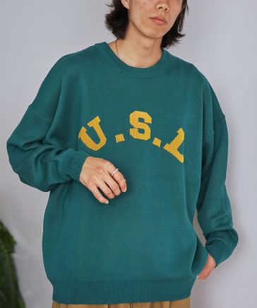 メンズAPPLEBUM（アップルバム）Arch Logo Crew Sweater　アーチロゴ　ニット　セーター【E2079-007】