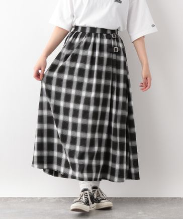 【WOMENS】チェックロングスカート