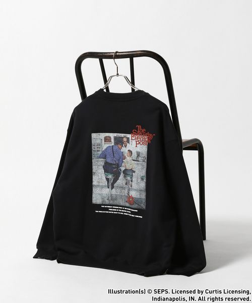RAGEBLUE 【THE SATURDAY EVENING POST】コラボプリントスウェット ブラック M メンズインナー レイジブルー 302403 and ST アンドエスティ(旧ドットエスティ) RAGEBLUE 【THE SATURDAY EVENING POST】コラボプリントスウェット ブラック M メンズインナー レイジブルー 302403 and ST アンドエスティ(旧ドットエスティ)