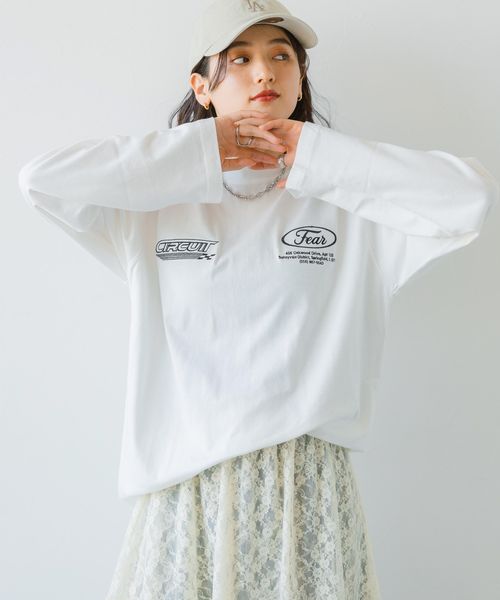 RAGEBLUE 【WOMENS】ワッペンモチーフ/刺繍ルーズロングTシャツ ホワイト FREE ウィメンズインナー レイジブルー 304199 and ST アンドエスティ(旧ドットエスティ) RAGEBLUE 【WOMENS】ワッペンモチーフ/刺繍ルーズロングTシャツ ホワイト FREE ウィメンズインナー レイジブルー 304199 and ST アンドエスティ(旧ドットエスティ)